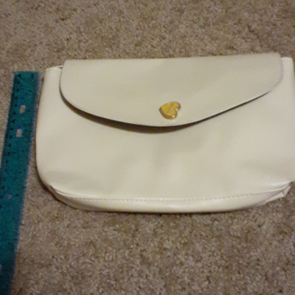 Cream leather dress purse